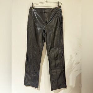Silence + Noise black faux leather moto pants